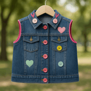 Whimsy Denim Button Vest