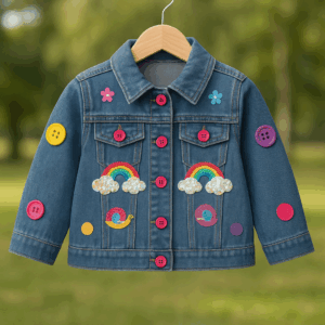 Whimsy Denim Rainbow Jacket