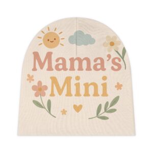 Mama's Mini Baby Beanie - Cute Floral Infant Hat for Playful Moms