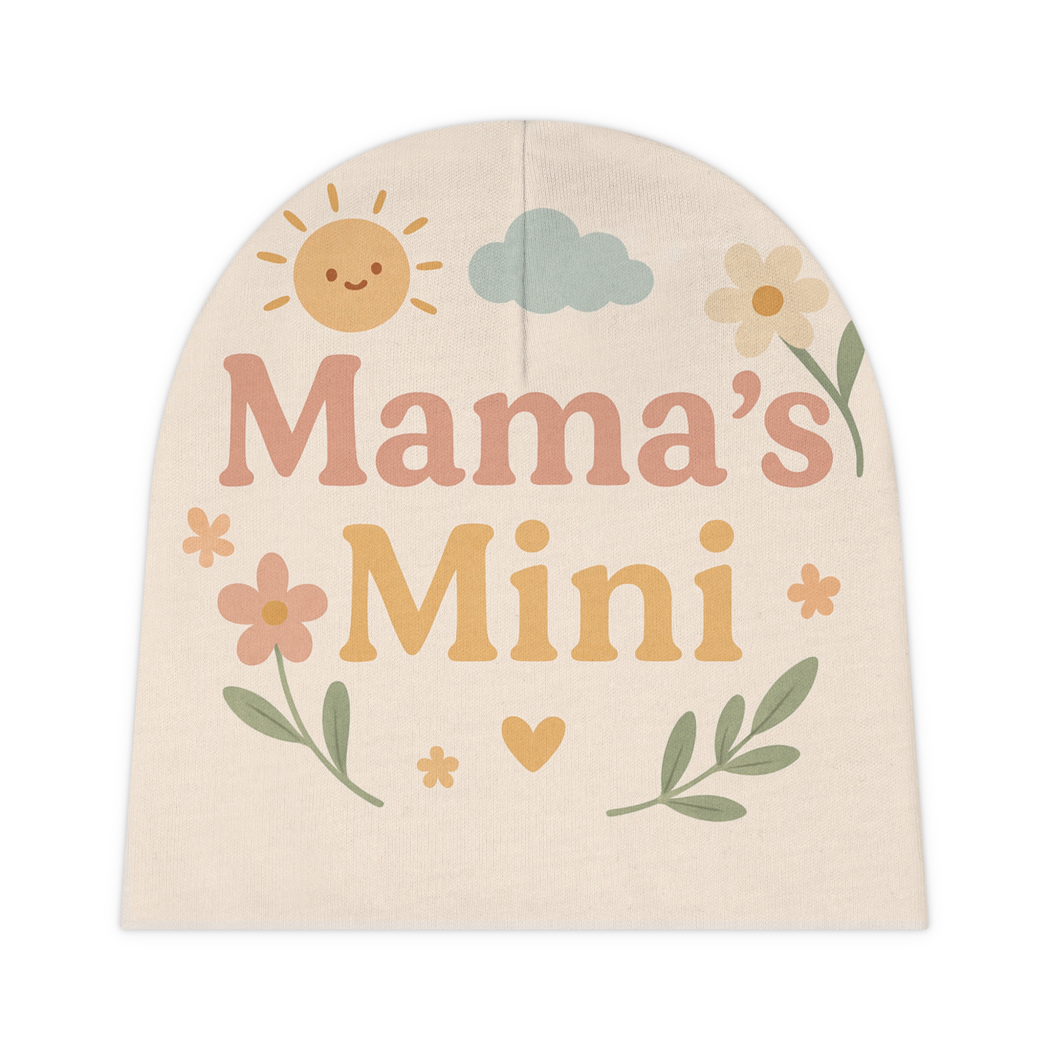 Mama’s Mini Baby Beanie – Cute Floral Infant Hat for Playful Moms