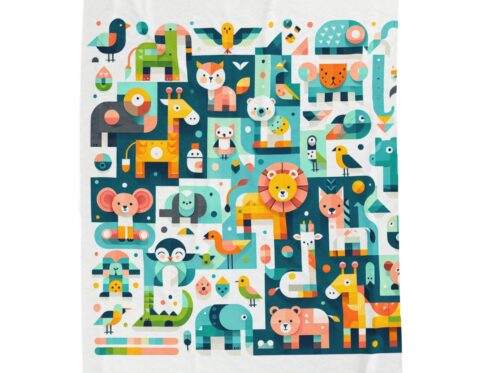 Colorful Animal Pattern Velveteen Plush Blanket for Kids